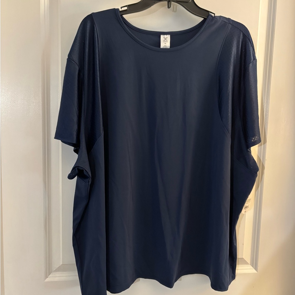 Mens Xersion Navy Short Sleeve Crewneck Athletic Top sz 3X NWT - Picture 1 of 4